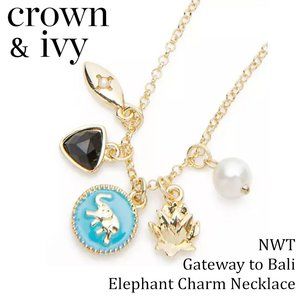 Crown & Ivy Gateway to Bali Elephant Charm Necklac